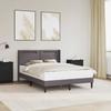 Bed Frame with LED Light Strips Gray 140 x 190 cm Faux Leather
