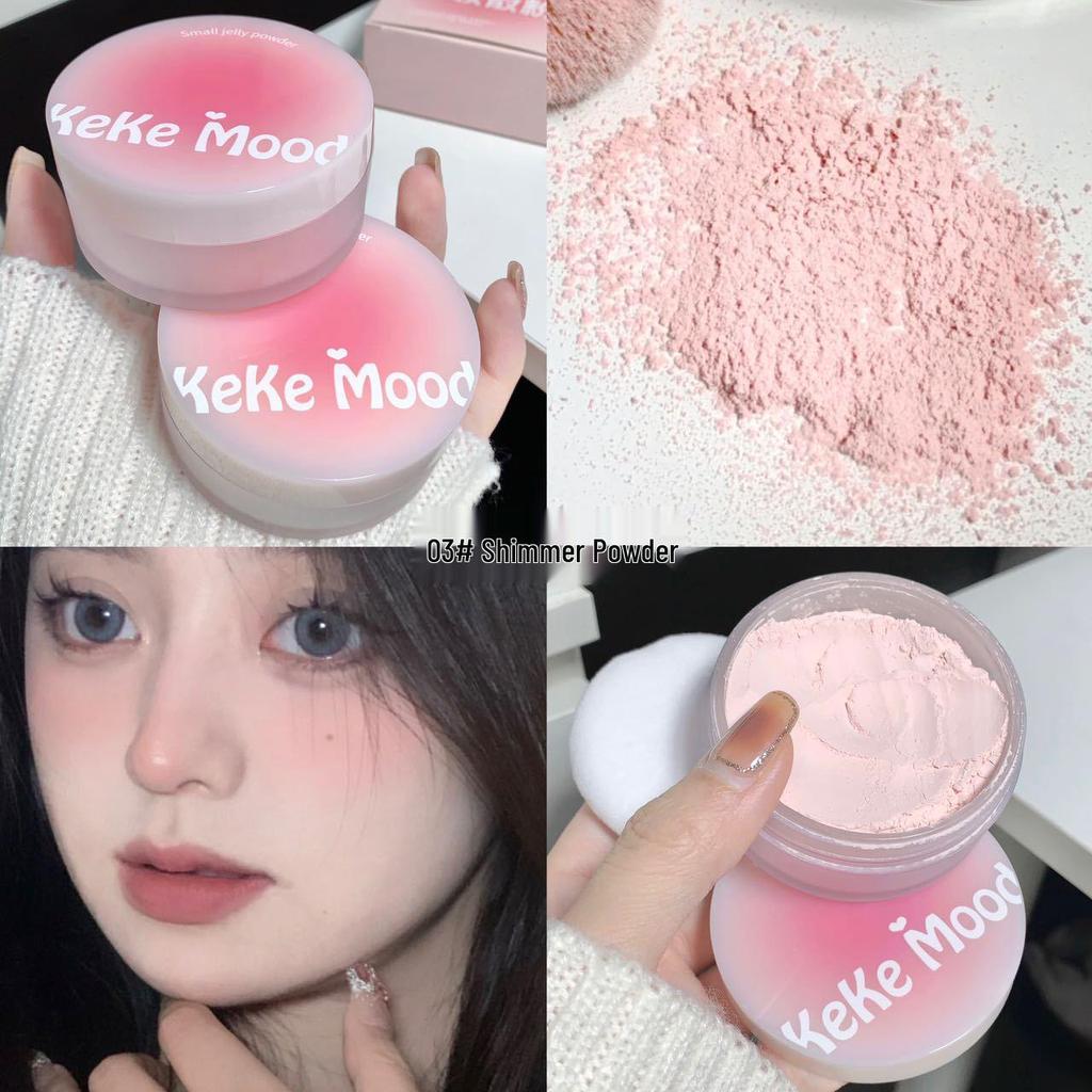 KeKeMood Oil-Control Jelly Honey Loose Setting Powder - Long-lasting, Waterproof, Sweatproof, Lightweight & Non-Transfer.