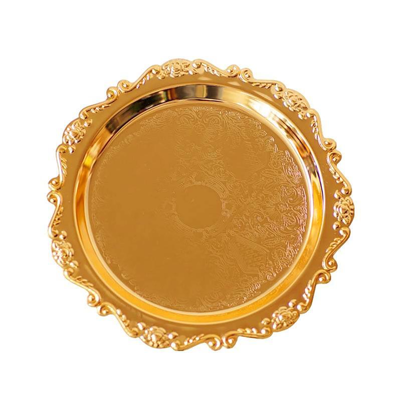 Oppbevaring Mini Brett Sølv Kake Fruktfat Smykkeutstilling Plastbrett Fest Sushifat For Hjemmedekor Fotorekvisitter