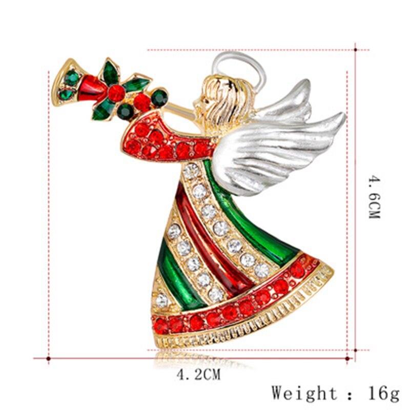 Blucome Christmas Angel Blowing Trumpet Brooch for Women Girls Clothes Hat Hijab Pin Christmas Corsage