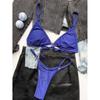 Women's Solid Color Heart Detail Triangle Bikini Set Two Piece Swimsuit Adjustable Straps Low Waist Bottoms Beachwear Swimwear