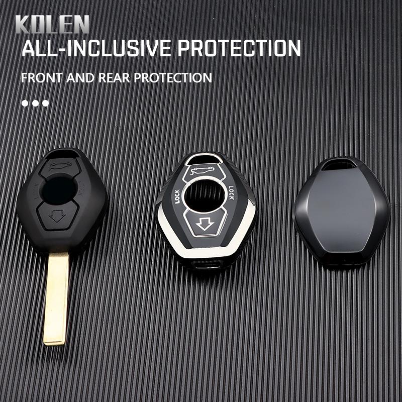 Fashion Tpu Auto Key Fob Cover Case Housing Fit For Bmw Ews X3 X5 Z3 Z4 1 3 5 7 Series E38 E39 E46 3 Buttons Protected Remote Bag Auto Accessories