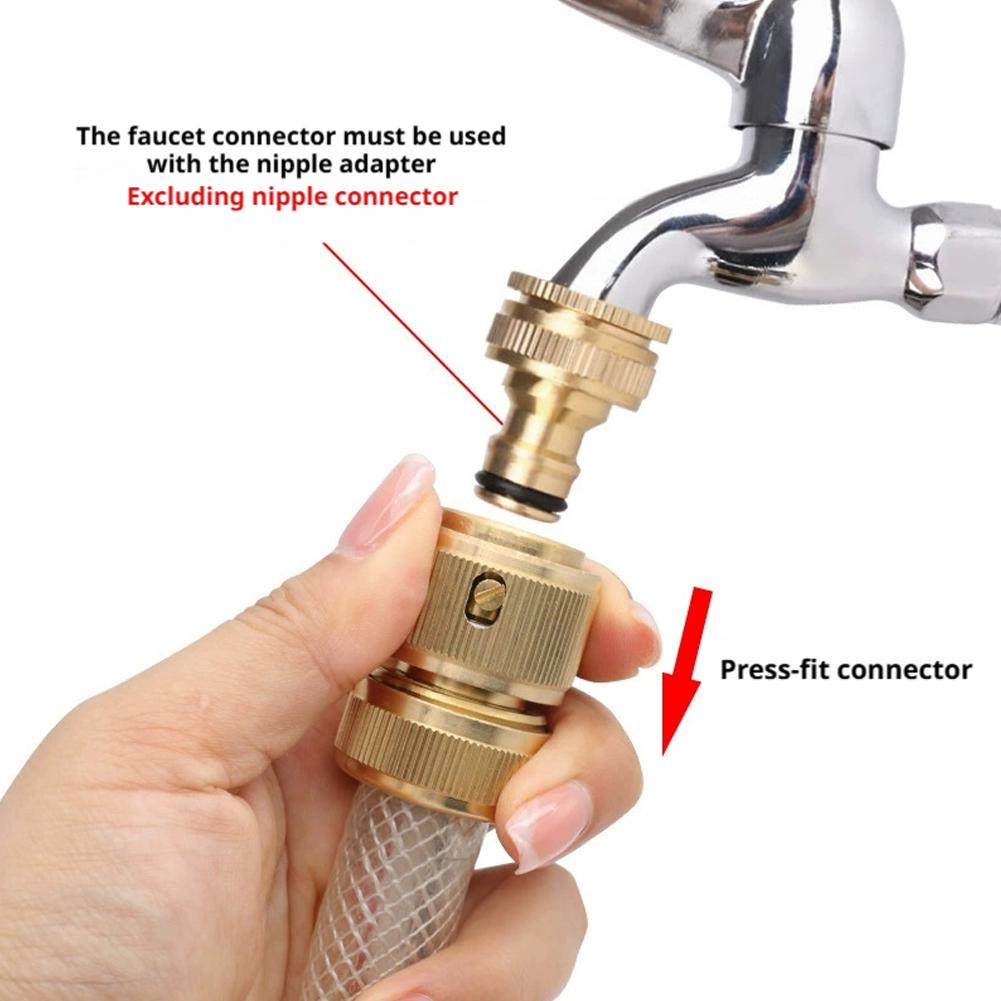 Garden Hose Quick Connector 4-Point Copper Thread Water Pipe Adapter for Drip Irrigation System Fitting Joint