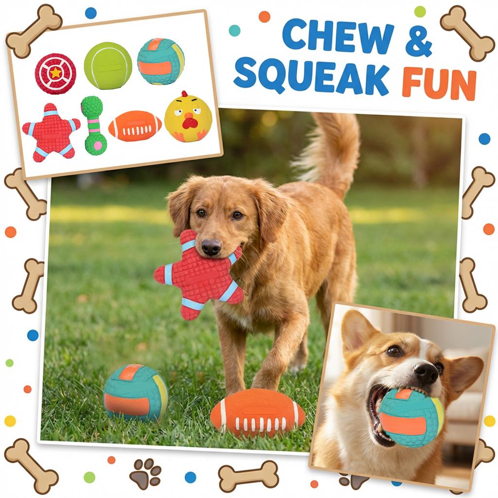 Natural Latex Dog Toys, Safe For Teeth, Suitable For Small And Medium-sized Dogs, With Sound Features. Pet Toys.