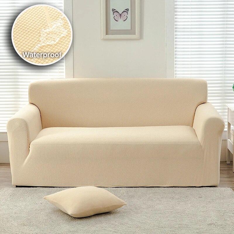 Waterproof Jacquard Sofa Cover Elastic Sofa Slipcover For Kids Pets Sofa Cushion Cover L Shaped Combination Chaise 1/2/3/4 Seats