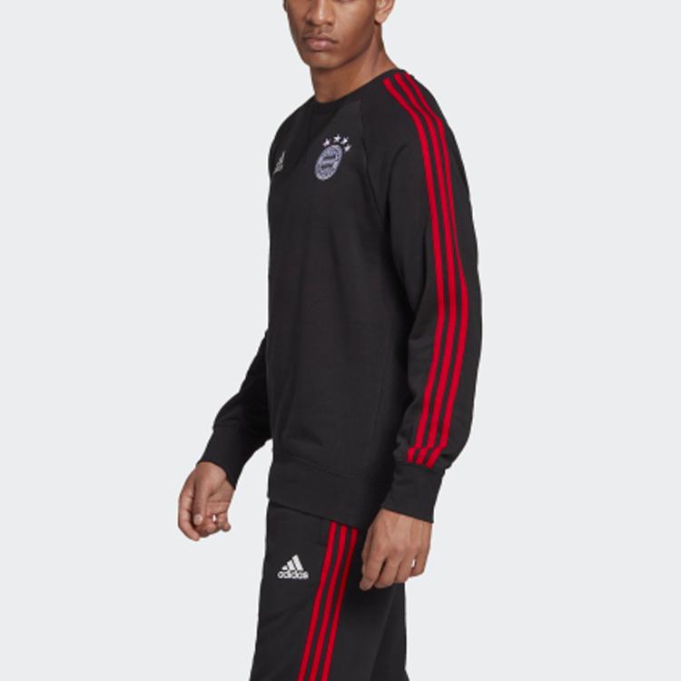 adidas FC Bayern Munich Sweatshirt Crew Neck Pullover Men Tops Black FR5323