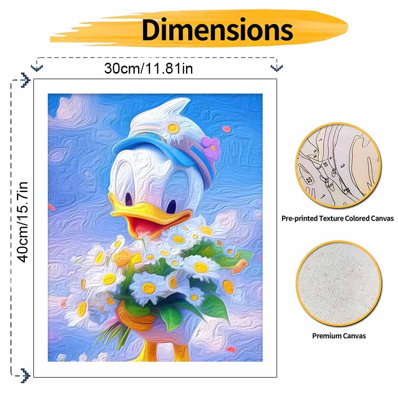 Disney Daisy Duck Flower Paint By Number Kit Number Drawing Canvas DIY Picture Home Decor Painting Wall Art Decoration Gift Craft Set