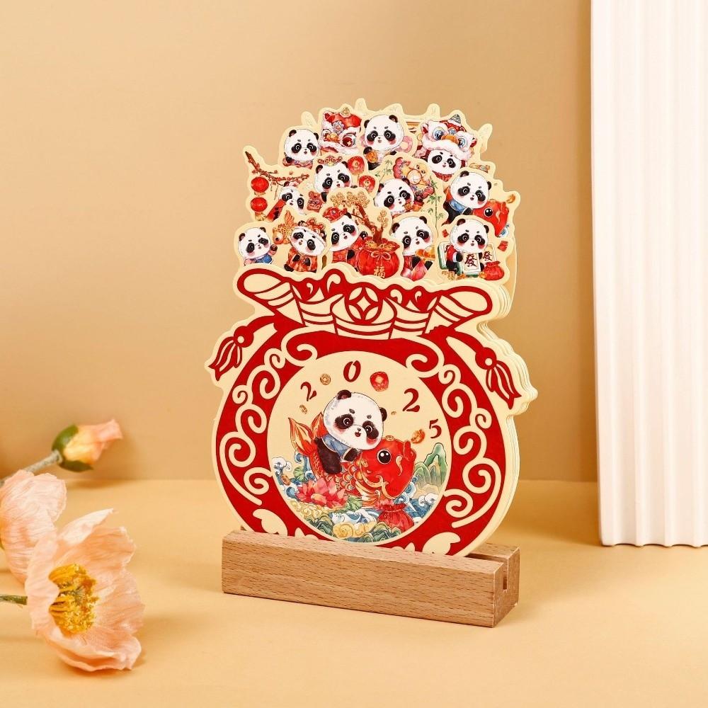 Paper Craft Mini Desk Calendar Wooden Stand Vase-Like Calendar Standing Desk Calendar  Office