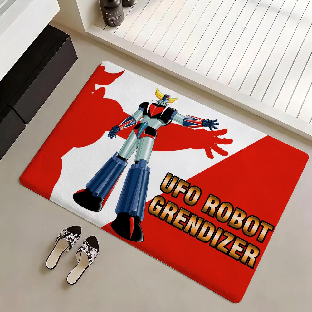 Felpudo Eco Franela Felpudo Antideslizante Inodoro Interior Suave Felpa Corta Alfombra de Piso Anime U-UFO Robot Goldrake