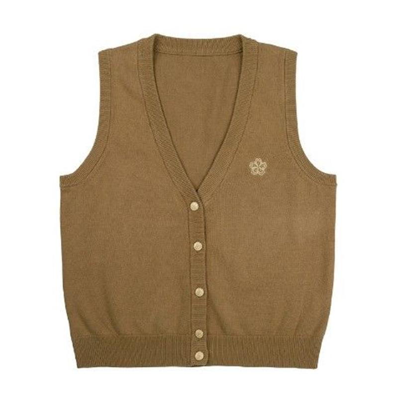 Original Takinogawa Gakuen Herbst Strick Cardigan Weste - Grauer Westenpullover für den Frühling