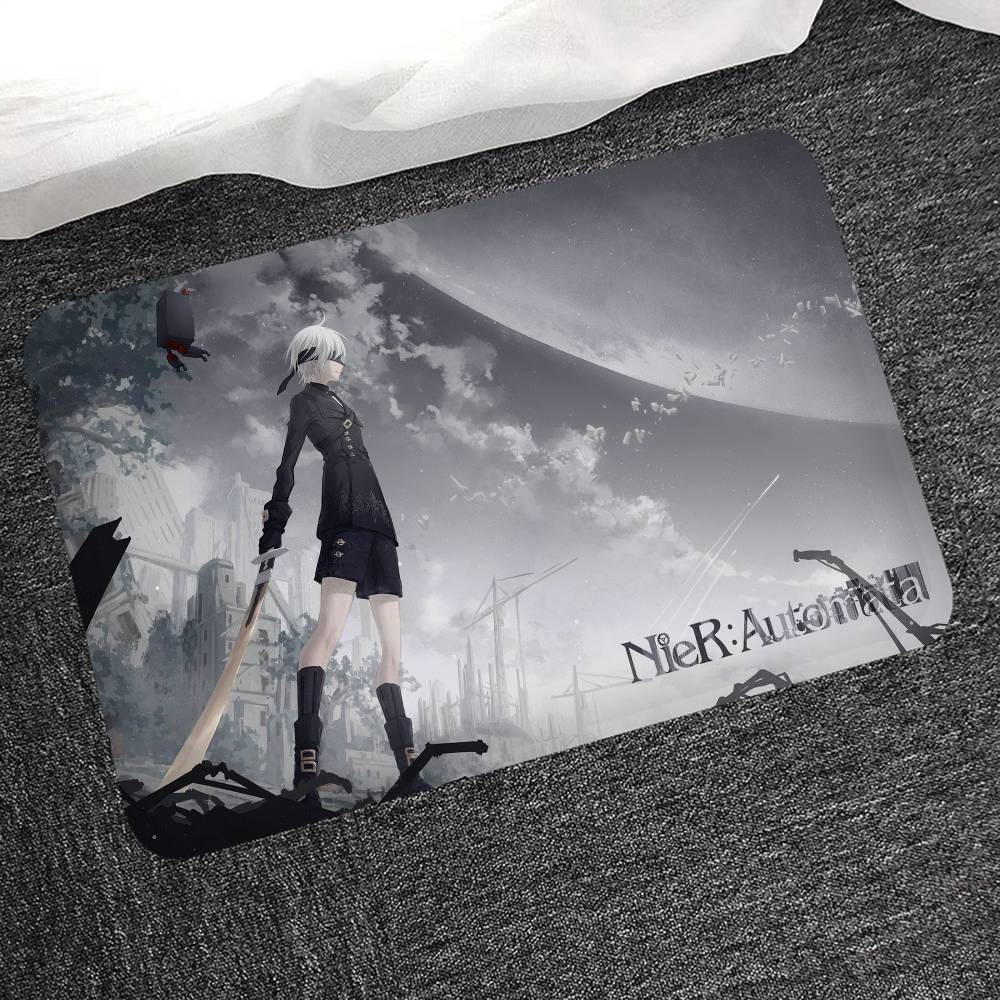 Hra NieR Automata Podložka na podlahu Obdélníková Protiskluzová Domácí Měkká Koupelnová rohožka Přední dveře Vnitřní Venkovní Rohožka Vítejte Rohožka ke dveřím