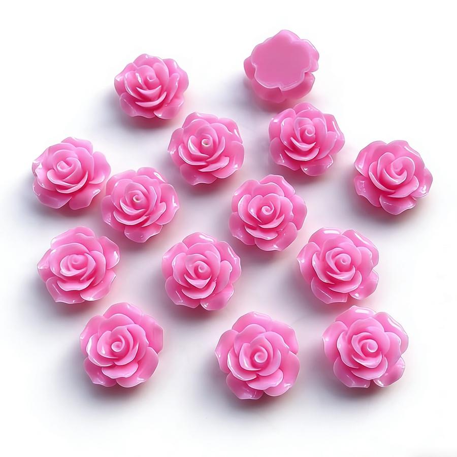 20 pieces of colorful 20mm flat back resin 3D roses suitable for decorating phone cases, jewelry making, DIY materials