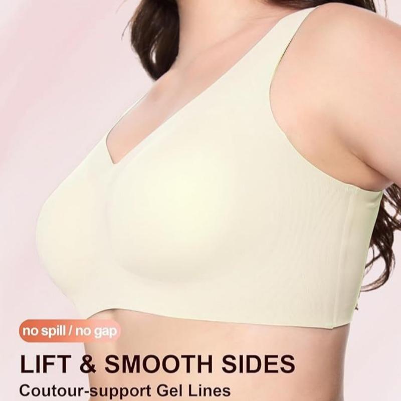 Soutien-gorge de sport fin sans coutures grande taille à coques en gel pour femmes Réducteur Lifting Anti-affaissement Lingerie pour forte poitrine