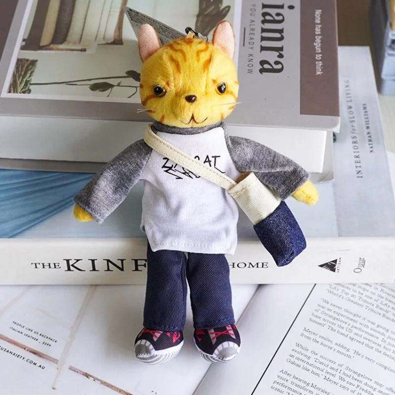 

New Cartoon Cool Cat Pulling Cat Plush Pendant Doll Cute Kitten Bag Pendant Doll Female Bag Pendant Children s Gift 18CM