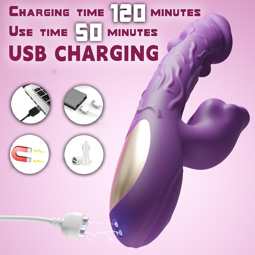 Dildo Vibrator Women's Erotica Clitoral Vibrator G-spot Insertion Dildo with Slap Vibration and Mouth Sucking for Female Couples