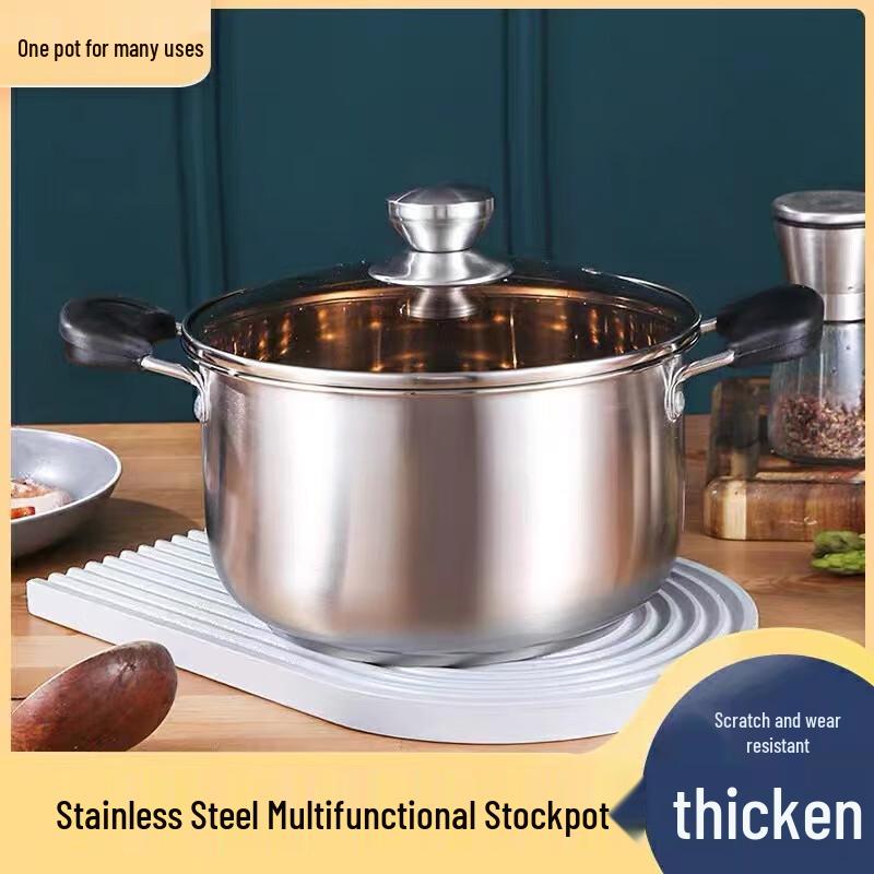 ZISIZ Thickened Stainless Steel Composite Soup Pot