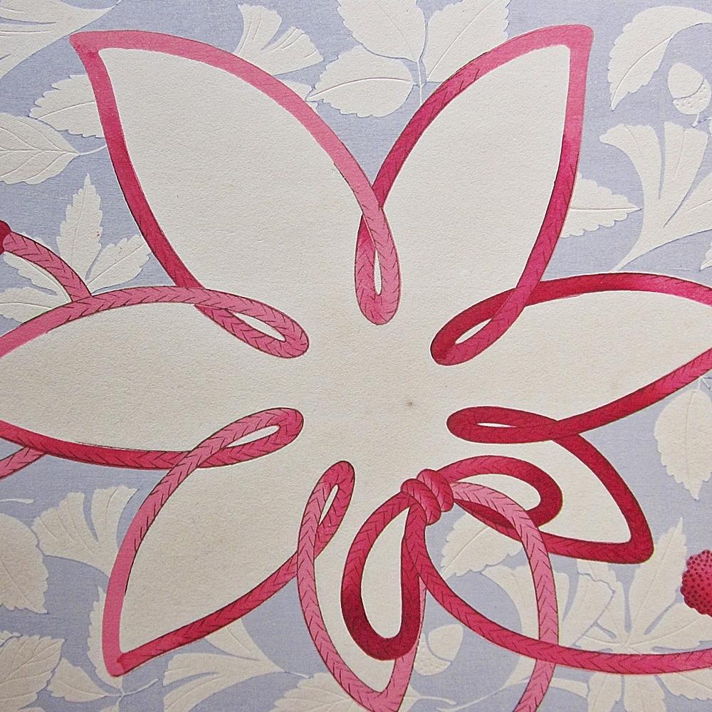 [USED] Woodblock print, knot pattern, autumn leaves