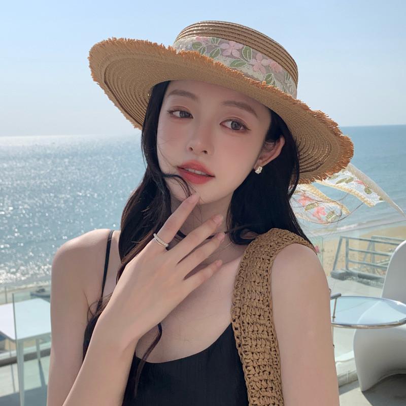 Summer Straw Hat For Women With Wide Brim Sunshade And Adjustable Fit For Beach Vacation