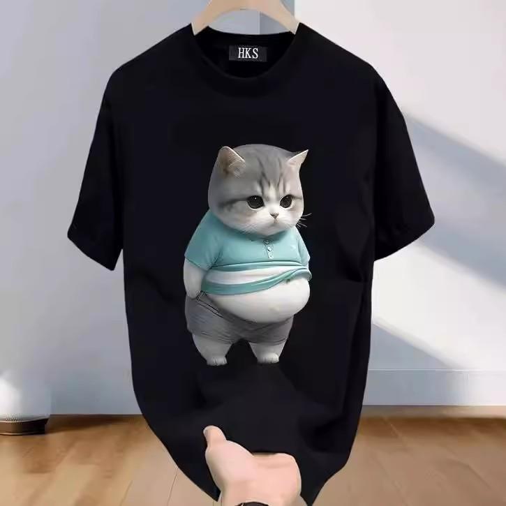 Trendy Brand Short-Sleeved Pure Cotton Men'S Printed T-Shirt Trendy Men'S And Women'S Versatile Round Neck T-Shirt Men'S