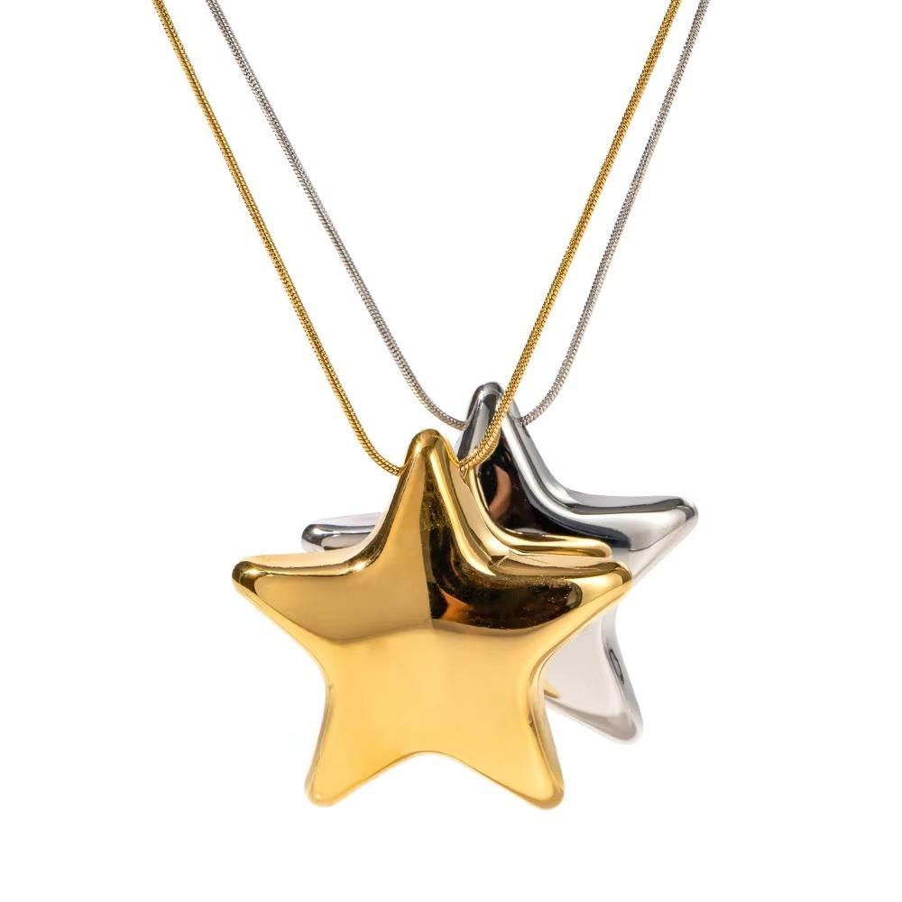Non Fading Star Necklace Hanging Collarbone Chain Unique Gold Pendant  Women's Jewelry Gift