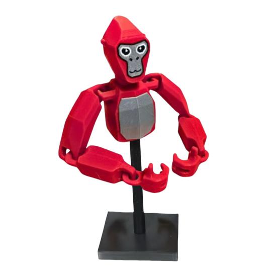 

6-Inch Gorilla Toy with Stand 3D Printed Movable Joints Geometric Orangutan Desk Toy Decoration Ornament Gamers Collectors Gift 1 Set красный