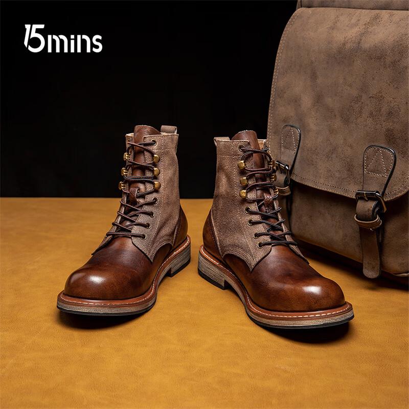15MINS Men's Vintage Martin Work Boots E1302