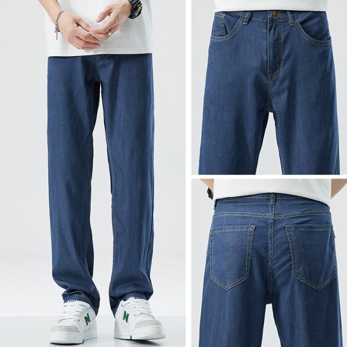 Summer Tiansi Thin and Soft Men's Jeans Loose Straight and Versatile