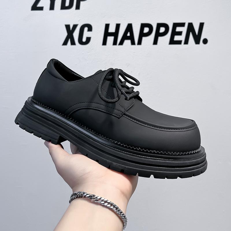 

Lace-up small leather shoes men s British style student platform shoes 2024 new college loafers 44316-A 38 чёрный
