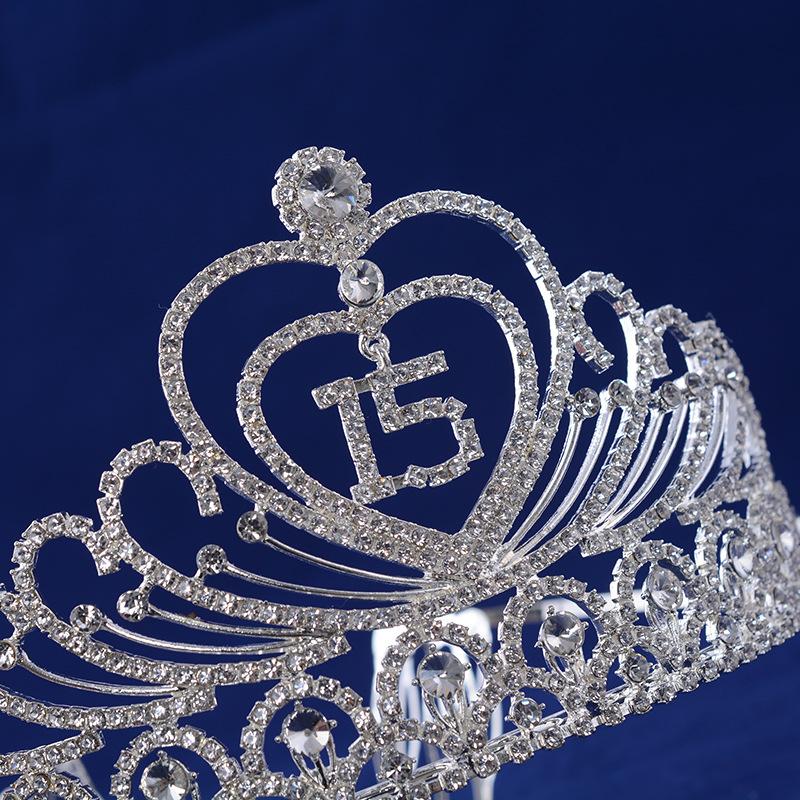 Sweet Heart Corresponding White Diamond Crown Princess Birthday Party Crown Stage Performance Accessories