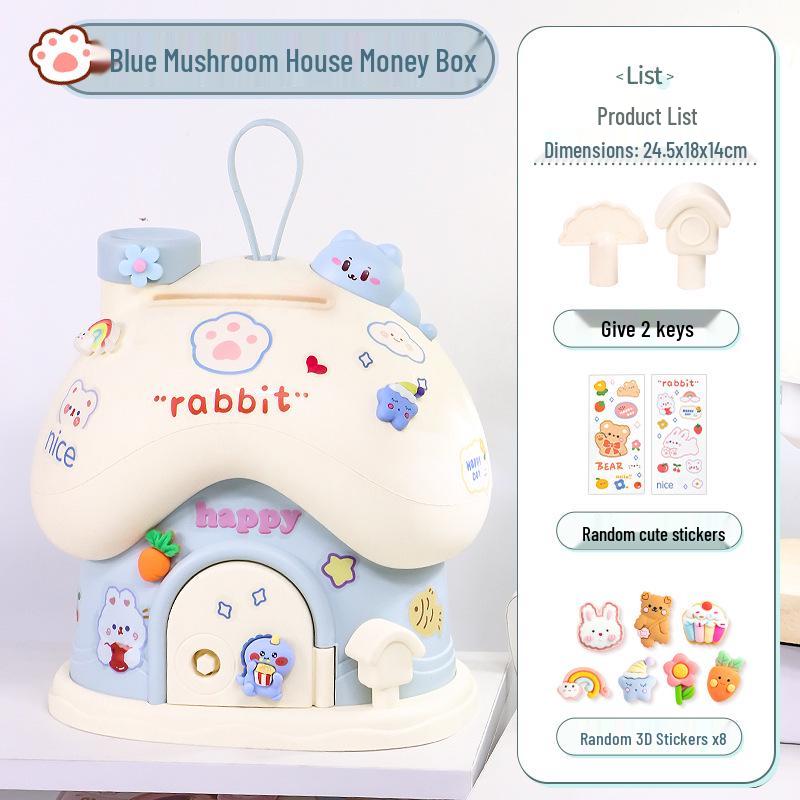 Mushroom House Money Box: DIY Savings for Kids, Boys & Girls Gift