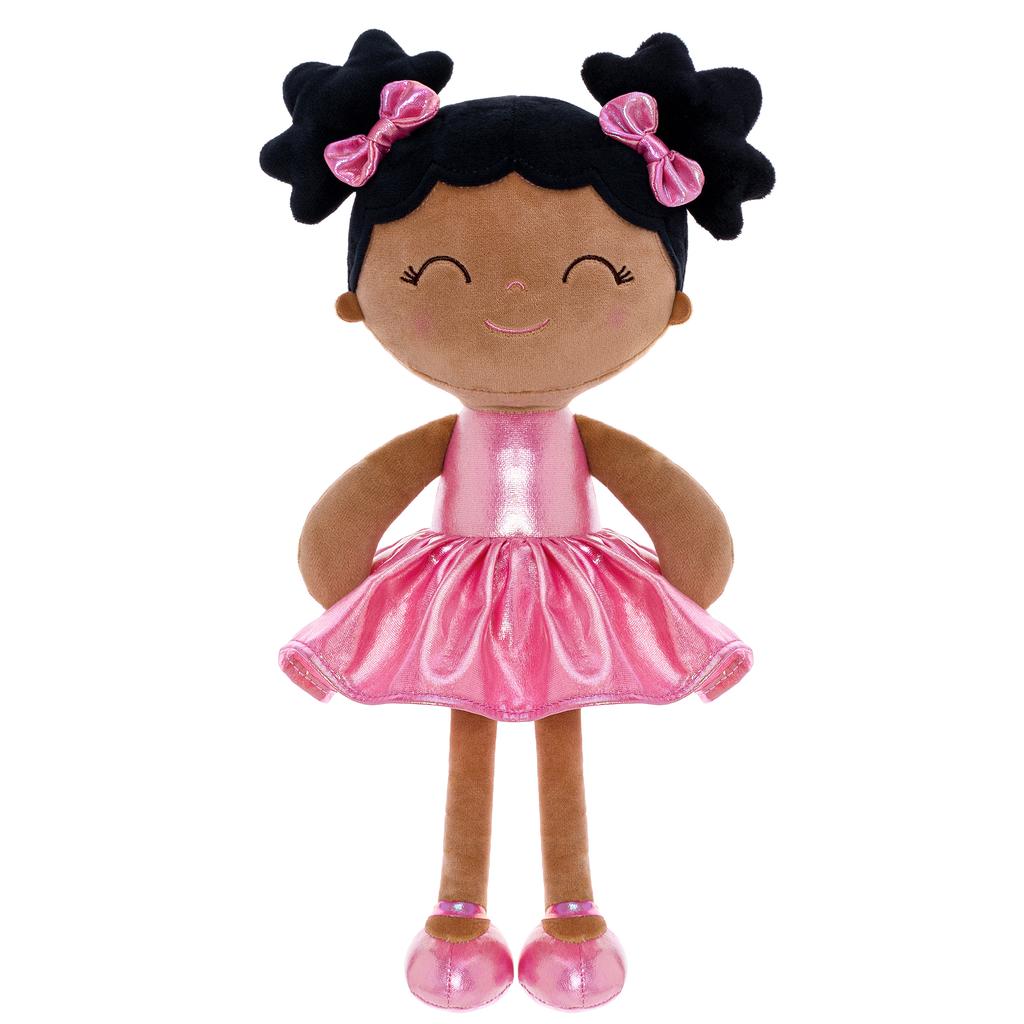 Plush Toys Girl Gifts Baby Girl Plush Doll for Baby's First Birthday Gift Curly Girl Glitter Series 30 Cm Rose Red