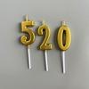 Gold Plated Birthday Cake Number Candles - Creative Dessert Table Decoration