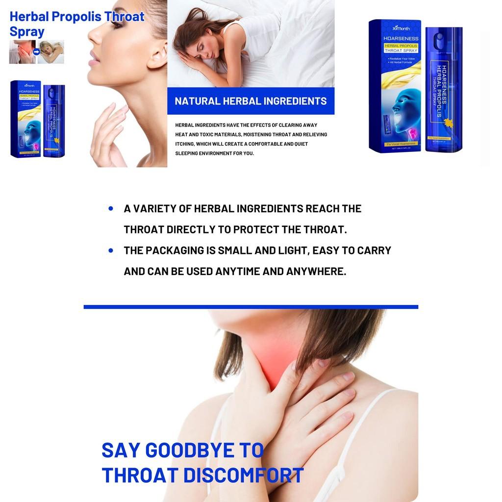 Ximonth Herbal Propolis Throat Spray 10ml For Soothing Dry And Itchy Throat Relief