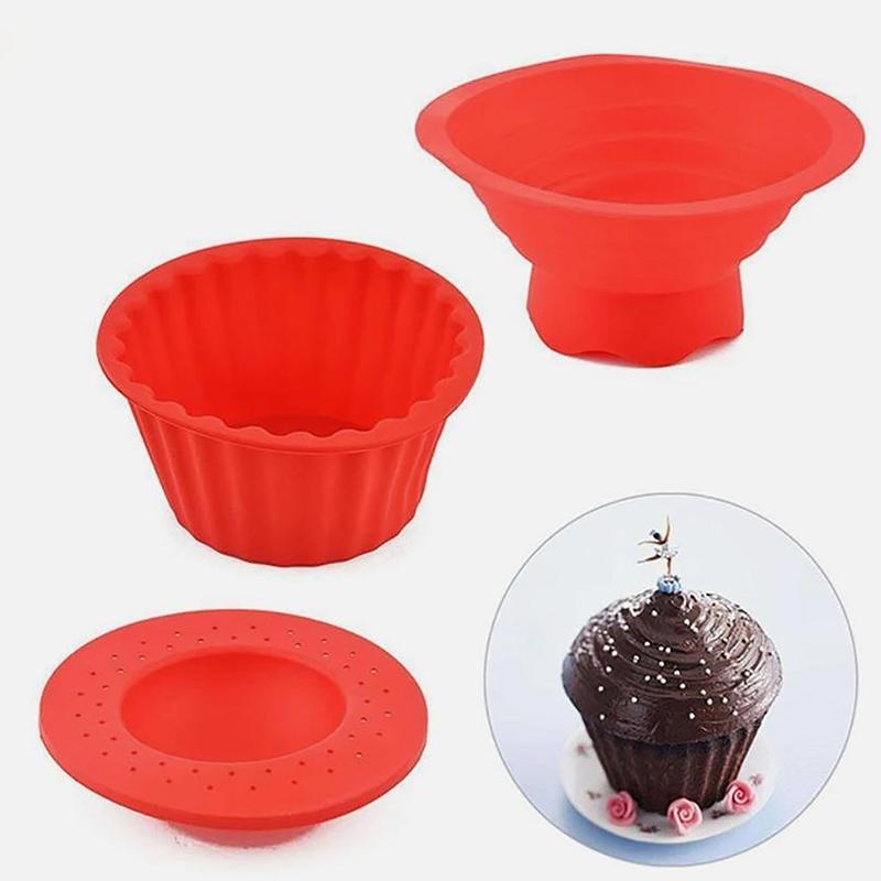 High Quality Silicone Giant Cupcake Mold,3 Pcs Big Top Cupcake Silicone Mould,Heat Resistant Bake Tools Baking Maker