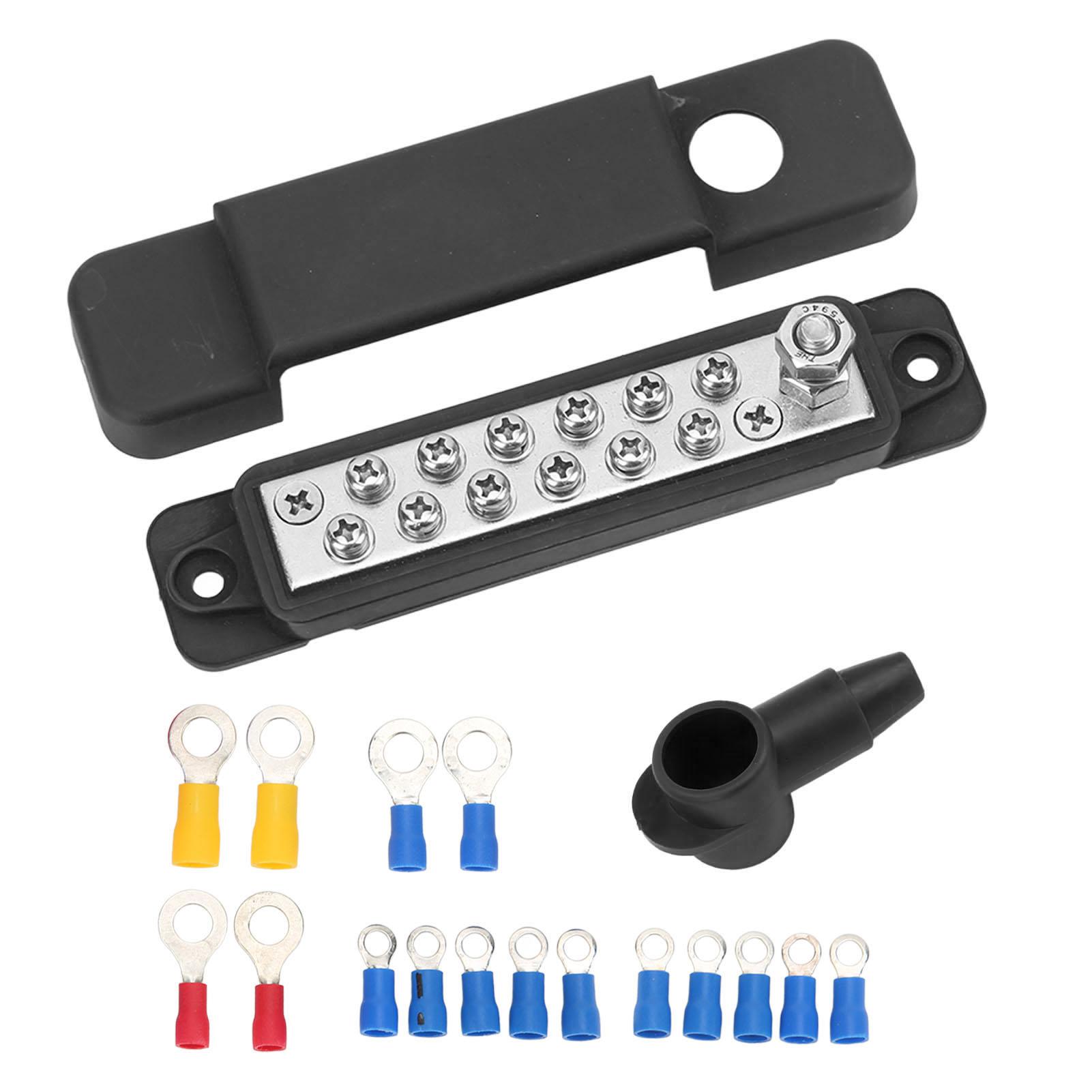 

12-термінальний розподільний блок 180A Морська шина живлення з 16-кільцевою клемою для автомобілів, фургонів, яхт