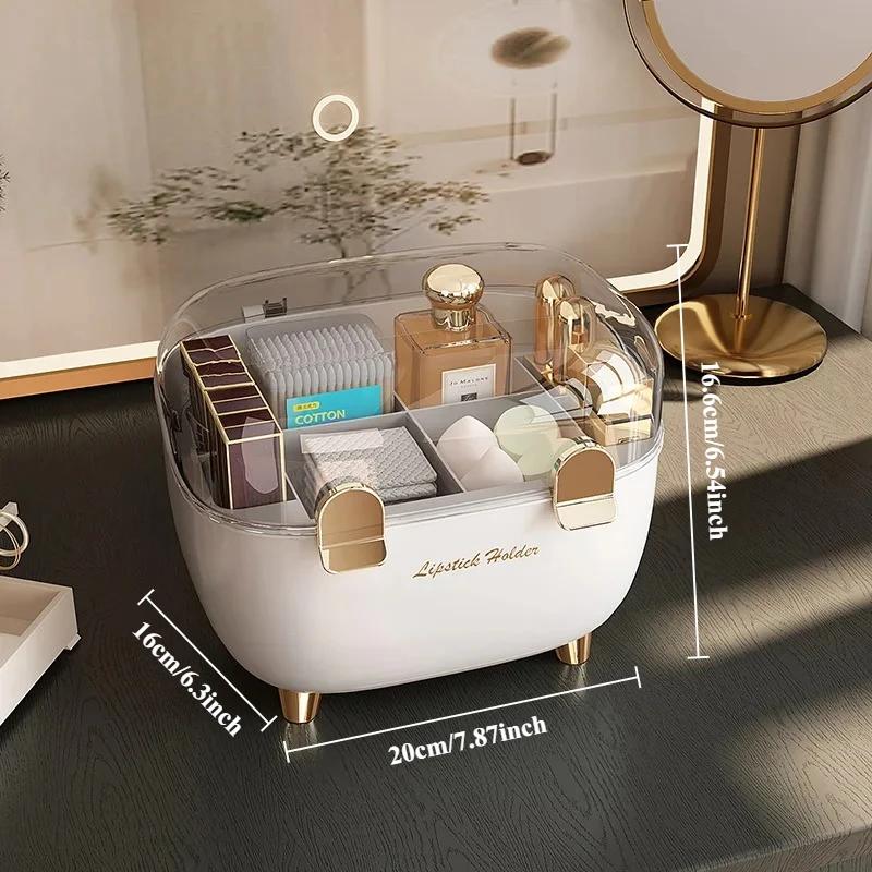 Lipstick Holder Organizer with Lid Clear Acrylic Lipstick Display Stand Container Dustproof Beauty Makeup Organizer for Cosmetic