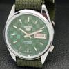 REFURBISHED SEIKO 5 AUTOMATIC MENS WATCH JAPAN MADE GREEN DIAL CUSTOM A440132-2 QV90-a440132