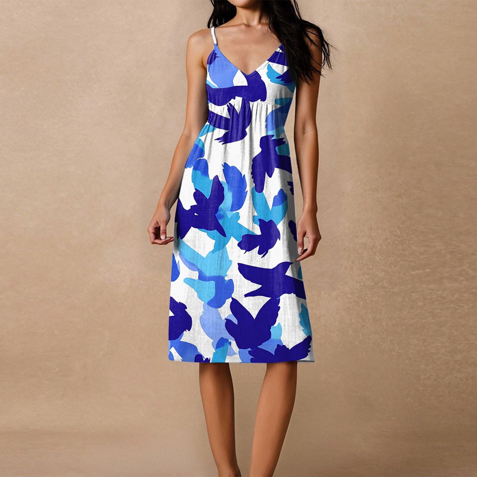 

Женское свободное повседневное пляжное праздничное платье-сарафан на тонких бретельках с открытой спиной и бантом S