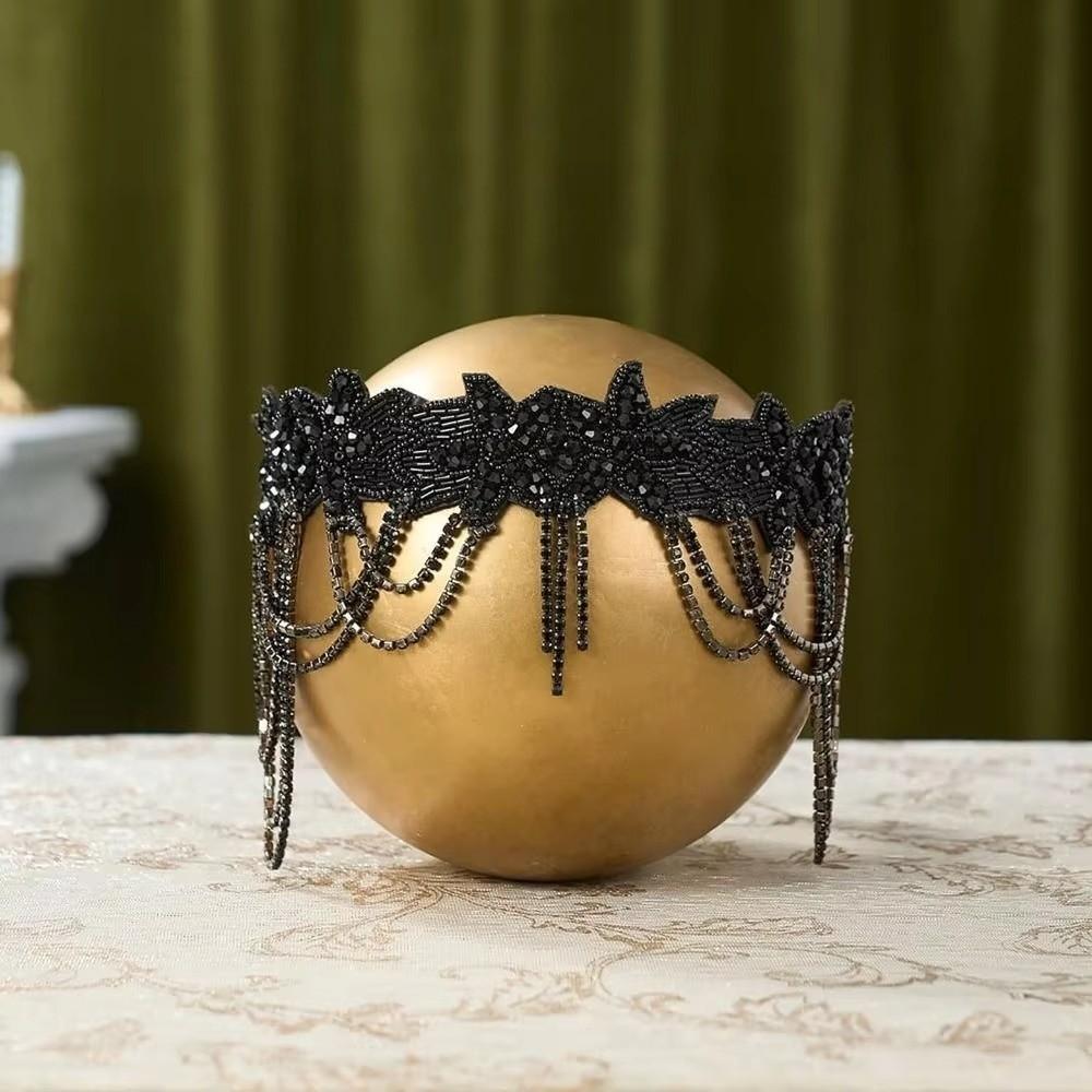 Shiny Rhinestone Headband Chain Tassel Bridal Headdress  Stage Performance