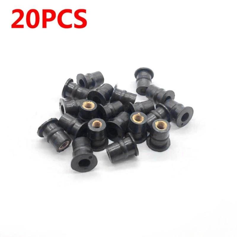 10/20/50/100 Pcs M5 Rubber WellNut 5mm Metric Motorcycle Windscreen Well Nut Wellnuts Brass NUTS For Windscreens Fairings Cowl
