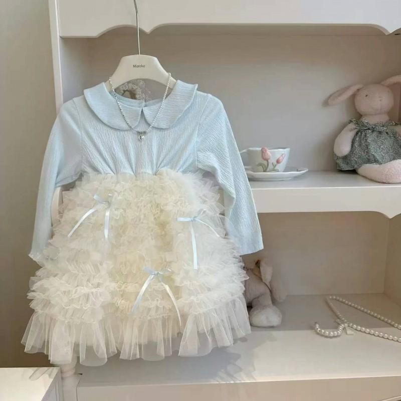 Girls Princess Dress 2026 Long Sleeve Lace Bow Party Toddler