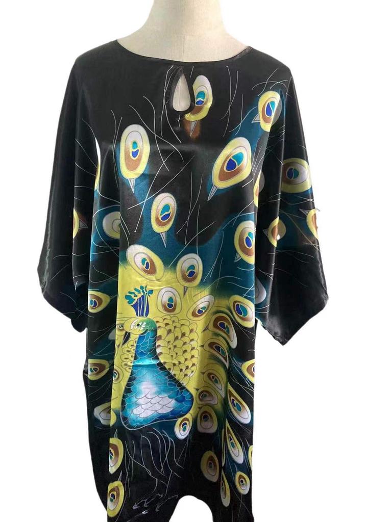 Plus Size Silk Qipao Pajama Robe & Tang Suit Bathrobe
