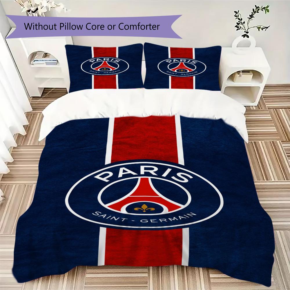 Paris Saint Pattern Bedding Uilt Set Uilt Cover Pillowcase Home Decoration Birthday Gift (1 * Duvet Cover + 2 * Pillowcase Without Core)75