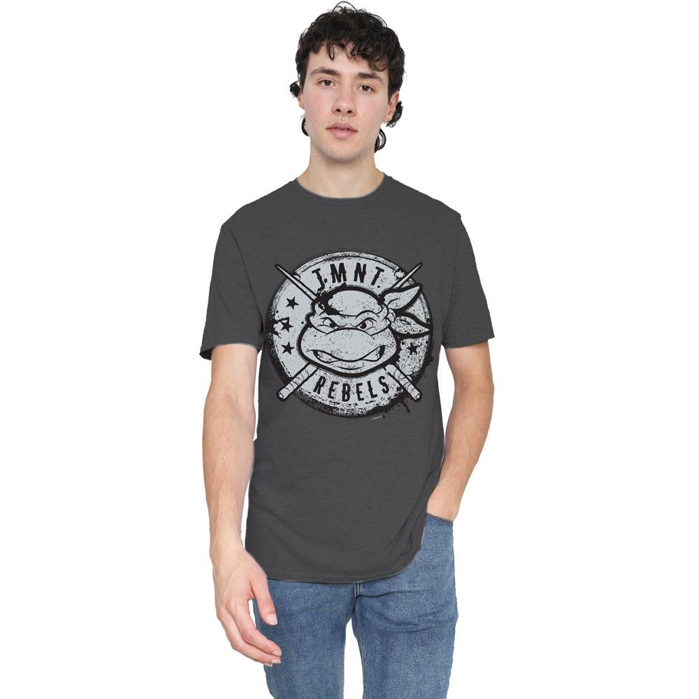 Tmnt Rebels Distressed Logo T-Shirt S-3XL Charcoal XXXXL
