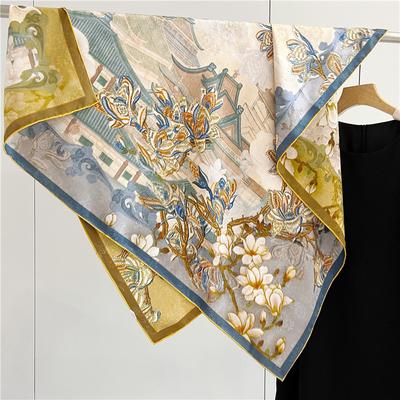 110*110cm Double-sided Silk Scarf Women's Generous Scarf Mulberry Silk Scarf Shawl