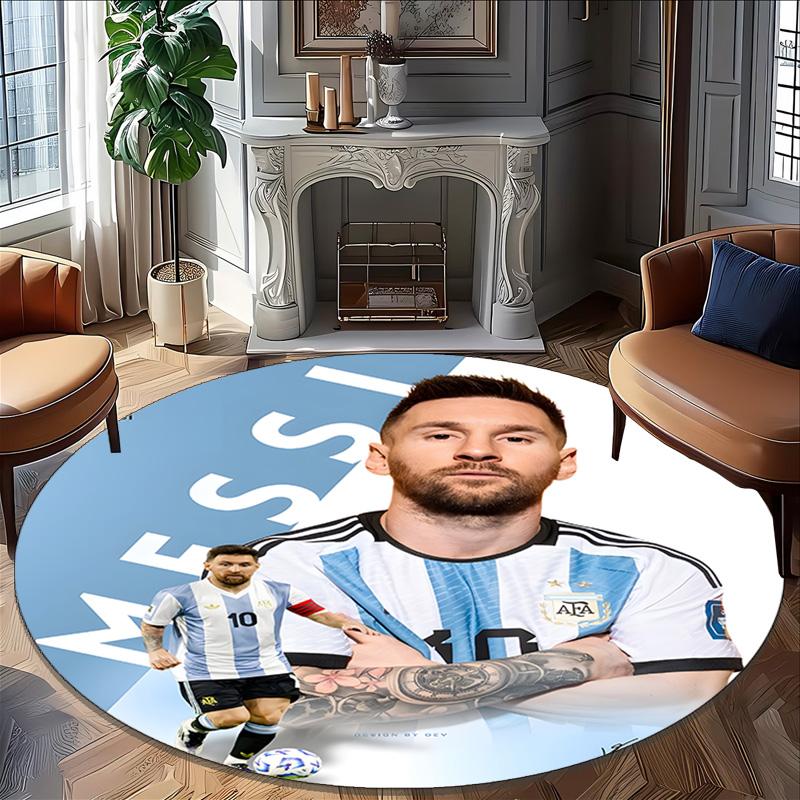 1pc M-Messi3 Carpet, Round Rug, Comfortable, Suitable for Entryways, Living Rooms, Office, And Bedrooms, Christmas Decoration