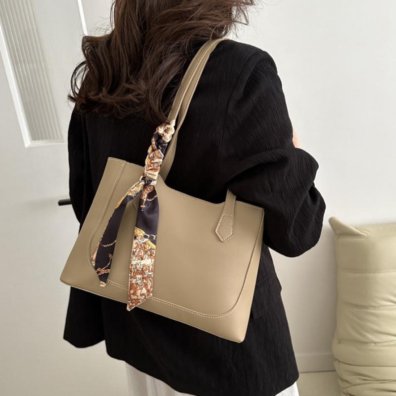 1pc Tote Bag for Women, Large Capacity Shoulder Handbag with Zipper Closure, College Commuter Shoulder Bag Multiple Compartments
