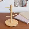 Bamboos Mug Display Stand 6 Hooks Natural Finish Kitchen Storage Essential