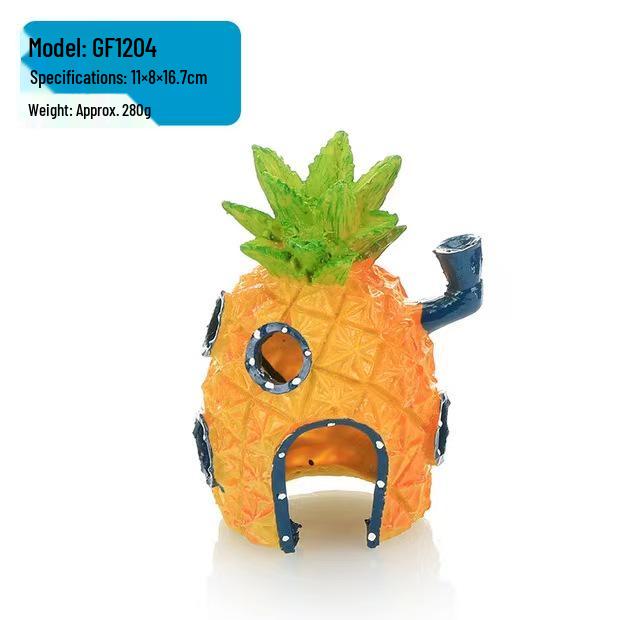 Zestaw Dekoracji do Akwarium SpongeBob: Dom z ananasów i kryjówki do akwarium