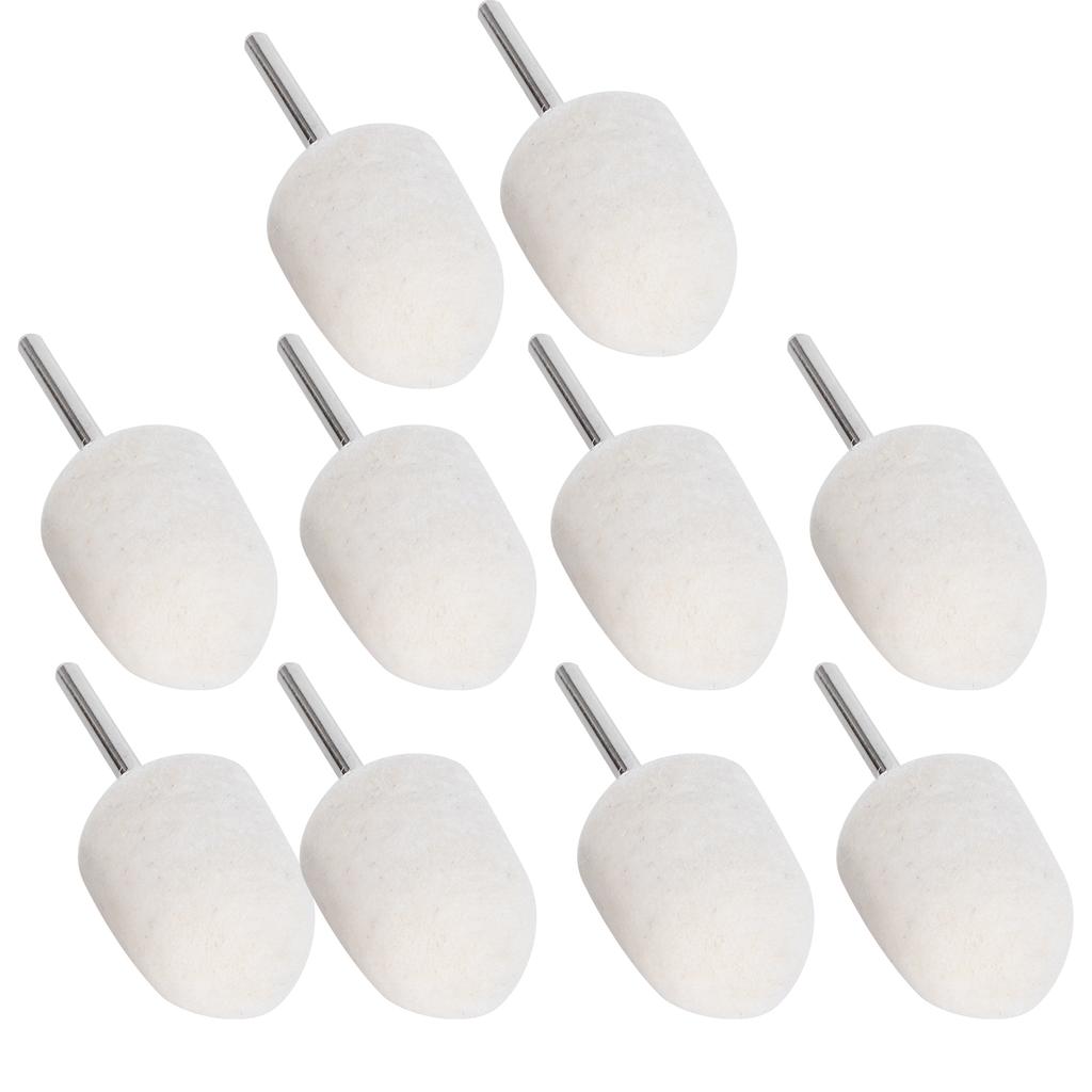 10pcs 0.6in Wool Grinding Head Portable Polishing Buffing Tools for Jewelry Jades Metal Glass